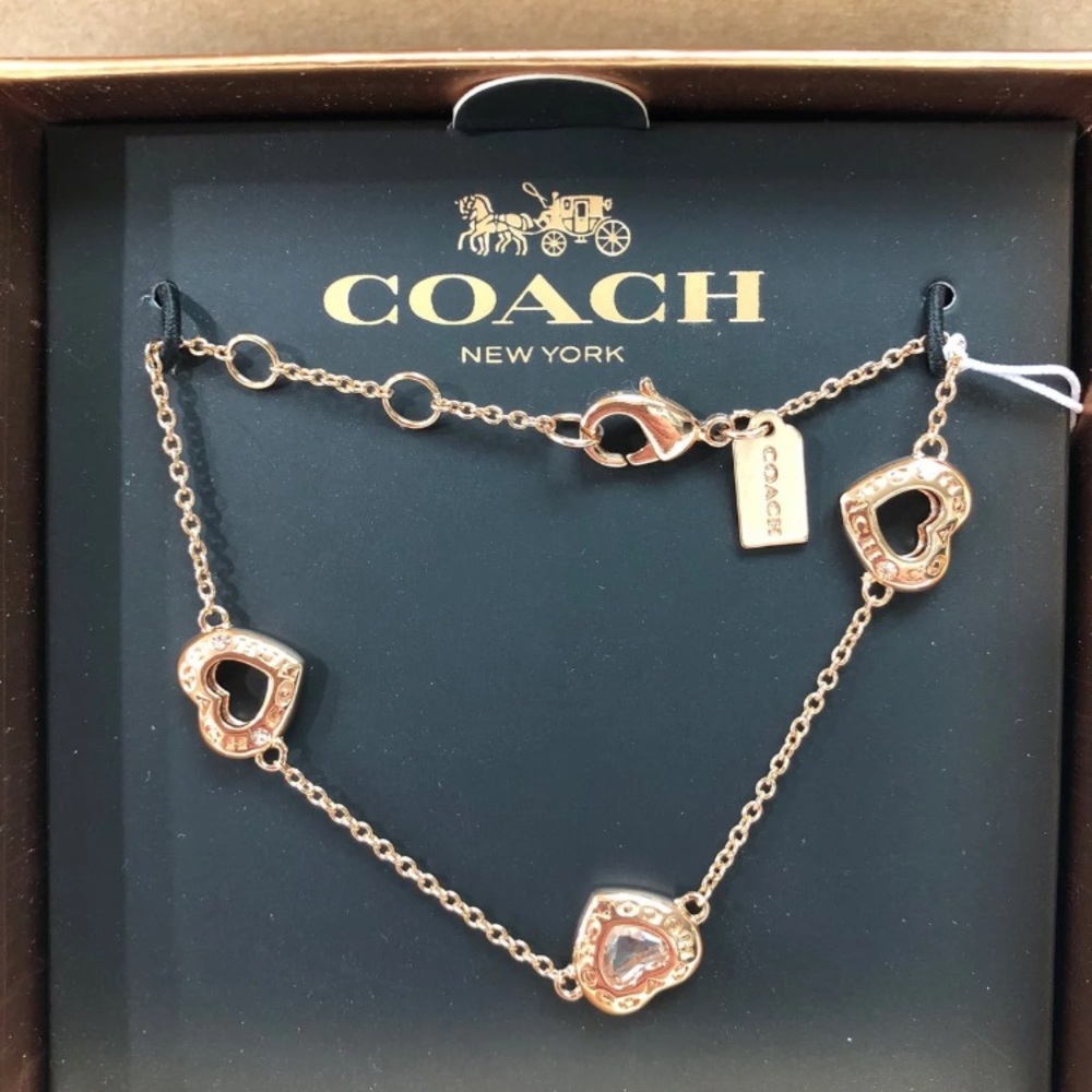 Coach rose gold heart Bracelet NWT